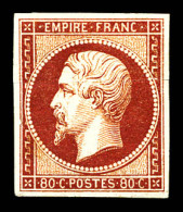 * N°17A, 80c Carmin, Pli Mais Très Belle Présentation. R. (certificat)  Qualité: *  Cote: 4900 Euros - 1853-1860 Napoléon III.