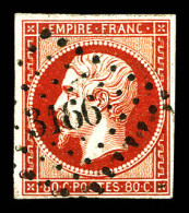 O N°17Ad, 80c Vermillonné, Jolie Couleur. TTB (signé Scheller/certificat)  Qualité: Oblitéré  Cote: 650 Euros - 1853-1860 Napoleon III