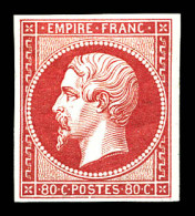 ** N°17B, 80c Rose, Fraîcheur Postale. SUPERBE. R.R. (signé Calves/Certificat)  Qualité: ** - 1853-1860 Napoleon III