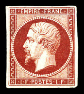 (*) N°18, 1f Carmin, Très Jolie Pièce. TTB (certificats)  Qualité: (*)  Cote: 4000 Euros - 1853-1860 Napoleon III