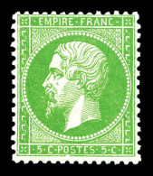 ** N°20, 5c Vert, Fraîcheur Postale. SUP (signé Brun/certificat)  Qualité: ** - 1862 Napoleon III