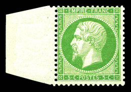 ** N°20, 5c Vert Bdf, Fraîcheur Postale. SUP (certificat)  Qualité: ** - 1862 Napoleon III