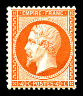 ** N°23, 40c Orange, Fraîcheur Postale. SUPERBE (signé Brun/Calves/certificats)  Qualité: ** - 1862 Napoléon III