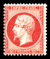 ** N°24, 80c Rose, Fraîcheur Postale, SUP (certificat)  Qualité: ** - 1862 Napoléon III