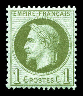 ** N°25, 1c Vert-bronze, Frais. TTB  Qualité: ** - 1863-1870 Napoleon III Gelauwerd