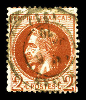 O N°26Ae, 2c Rouge-brun, Boule Blanche Sous Le Cou (case 143). TB (signé Scheller/certificat)  Qualité: Oblitéré  Cote:  - 1863-1870 Napoleon III With Laurels