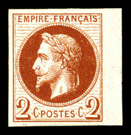 ** N°26Af, 2c Brun Non Dentelé, Impression De Rothschild, Bdf, SUP (certificat)  Qualité: ** - 1863-1870 Napoléon III. Laure
