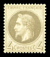 ** N°27Bd, 4c Gris Jaunâtre Type II, Fraîcheur Postale, Très Bon Centrage. SUP (certificat)  Qualité: ** - 1863-1870 Napoléon III. Laure