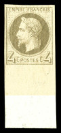 ** N°27Be, Rothschild, 4c Gris Non Dentelé Bas De Feuille, Fraîcheur Postale, SUP (certificat)  Qualité: ** - 1863-1870 Napoléon III Con Laureles