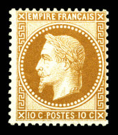 ** N°28A, 10c Bistre Type I, Fraîcheur Postale. SUP (signé Brun/certificat)  Qualité: ** - 1863-1870 Napoléon III Con Laureles