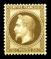 * N°30, 30c Brun, Très Frais, TTB (certificat)  Qualité: *  Cote: 1300 Euros - 1863-1870 Napoleon III Gelauwerd