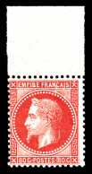 ** N°32, 80c Rose, Bord De Feuille Supérieur, Fraîcheur Postale. SUP (certificat)  Qualité: ** - 1863-1870 Napoléon III Con Laureles