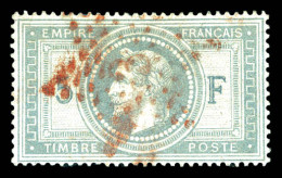 O N°33, 5F Violet-gris Oblitération étoile 3 En Rouge, SUP. R.R. (signé Brun/certificats)  Qualité: Oblitéré - 1863-1870 Napoléon III Con Laureles