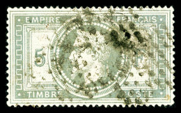 O N°33, 5F Violet-gris, TB (signé Scheller/certificat)  Qualité: Oblitéré  Cote: 1200 Euros - 1863-1870 Napoléon III. Laure