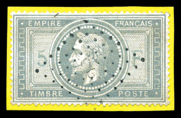 O N°33, 5F Violet-gris Oblitération Ancre Centrale Sur Son Support, Très Bon Centrage. PIECE CHOISIE. SUP (signé Calves/ - 1863-1870 Napoleon III Gelauwerd