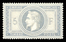 ** N°33a, 5F Gris-bleu, CENTRAGE PARFAIT, FRAÎCHEUR POSTALE. MAGNIFIQUE. R.R. (signé Calves/Brun/certificat)  Qualité: * - 1863-1870 Napoleon III With Laurels