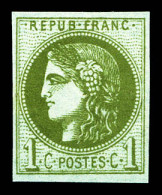 ** N°39B, 1c Olive Report 2, Fraicheur Postale (certificat)  Qualité: ** - 1870 Emission De Bordeaux