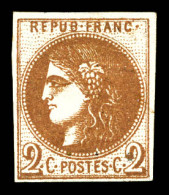 * N°40Aa, 2c Chocolat Report 1, Fraîcheur Postale. SUP (certificat)  Qualité: *  Cote: 1750 Euros - 1870 Emisión De Bordeaux