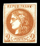 ** N°40Ab, 2c Brun-rouge Report 1, Fraîcheur Postale. SUPERBE. R.R.R. (signé Dilleman/Calves/Certificat)  Qualité: ** - 1870 Ausgabe Bordeaux