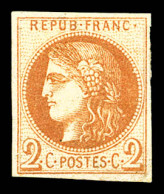 (*) N°40Ab, 2c Brun Rouge Report 1, Très Jolie Pièce. SUP. R.R. (certificat)  Qualité: (*)  Cote: 3000 Euros - 1870 Ausgabe Bordeaux