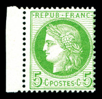 ** N°53, 5c Vert-jaune Sur Azuré. TTB  Qualité: ** - 1871-1875 Cérès