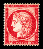 * N°57, 80c Rose, Quasi **, Frais, Très Bon Centrage. SUP (signé Calves/Certificat)  Qualité: *  Cote: 1300 Euros - 1871-1875 Cérès