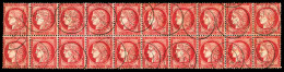 O N°57, 80c Rose En Bloc De 20 Exemplaires Oblitération Càd De LA CHARITE (Nièvre) Du 6 Août 1876, Un Des Plus Grands Mu - 1871-1875 Ceres