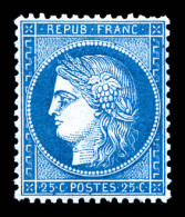 ** N°60A, 25c Bleu Type I, Fraîcheur Postale, Très Bon Centrage. SUP (signé Brun/certificat)  Qualité: ** - 1871-1875 Ceres