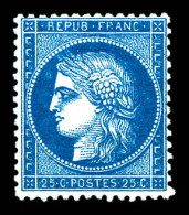 ** N°60Aa, 25c Bleu Foncé, Très Frais. TTB (certificat)  Qualité: ** - 1871-1875 Ceres