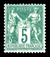** N°64, 5c Vert Type I, Fraîcheur Postale, Bon Centrage, SUPERBE (signé/certificats)  Qualité: ** - 1876-1878 Sage (Type I)