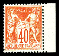 * N°70, 40c Rouge-orange Type I, Très Bon Centrage Bdf. TTB (certificat)  Qualité: *  Cote: 900 Euros - 1876-1878 Sage (Type I)