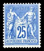 ** N°78e, 25c Outremer Vif, Fraîcheur Postale, SUP (certificat)  Qualité: ** - 1876-1898 Sage (Tipo II)