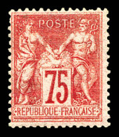 ** N°81, 75c Rose Type II, Fraîcheur Postale. SUPERBE. R.R. (signé Calves/Brun/certificats)  Qualité: ** - 1876-1898 Sage (Tipo II)
