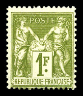 ** N°82, 1F Olive Clair, Fraîcheur Postale, TTB  Qualité: ** - 1876-1898 Sage (Tipo II)