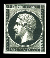 (*) 80c Empire, Essai En Noir. TB  Qualité: (*)  Cote: 400 Euros - 1853-1860 Napoléon III