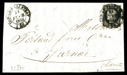 O N°3, 20c Noir Obl Càd Type 14 De DUN-LE PALLETEAU, Cresue Le 21 Février 1849 Sur Lettre Pour Jarnac. SUP. R. (signé Ca - 1849-1876: Klassieke Periode