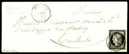 O N°3, 20c Noir Obl Càd Type 15 Du 3 JANVIER 1849 De MIRANDE Sur Petite Lettre Pour Toulouse. SUP. R. (signé Scheller/Ca - 1849-1876: Klassieke Periode