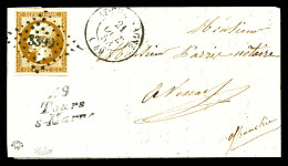 O N°9, 1853, 10c Présidence, Obl PC 3399 + Càd Sur Lettre Du 21 Octobre Et Cursive 49/Tours S-Marne, Au Dos Cachet D’arr - 1849-1876: Période Classique