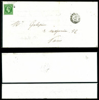 O N°12a, 5c Vert-jaune Obl étoile Sur Faire Part De Nov 1855. TB (signée)  Qualité: Oblitéré  Cote: 425 Euros - 1849-1876: Klassik