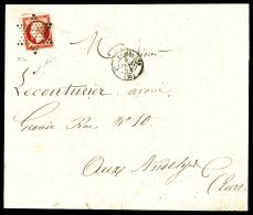 O N°18, 1F Carmin, Grandes Marges Avec 2 Voisins, Obl étoile + Càd De Paris Le 9 Janv 1854 Sur Lettre Pour Les ANDELYS.  - 1849-1876: Classic Period