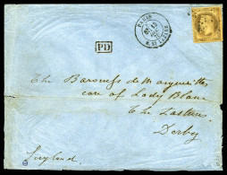 O LE VILLE DE PARIS', 30c Lauré Obl étoile + Càd Du 13 Déc 1870 + Griffe PD Sur Enveloppe à Destination De La Grande Bre - Oorlog 1870