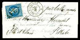 O 20c Lauré Obl Losange Noir 'A.F.F.' + Càd Armée Francaise Du 14 Dec 1870 à Destination ST MALO, Au Verso Càd Ambulant  - Guerra De 1870