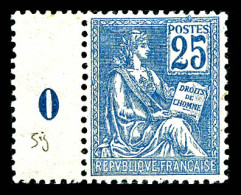 ** N°118, 25c Bleu Type II, Bdf Millésime 0, Très Bon Centrage, SUP (signé Calves/certificat)  Qualité: **  Cote: 1462 E - 1900-02 Mouchon