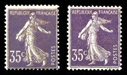 ** N°136, 35c Violet Clair Type IIA Et 35c Violet Type I, Les 2 Exemplaires TTB (certificat)  Qualité: **  Cote: 1150 Eu - 1906-38 Sower - Cameo