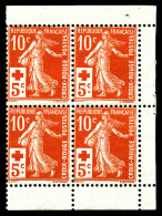 ** N°147b, Croix Rouge: 2 Paires Verticales Provenant De Carnet En Bd4, TB  Qualité: **  Cote: 500 Euros - 1906-38 Säerin, Untergrund Glatt