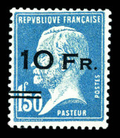 ** N°4, Pasteur Surchargé à Bord Du Paquebot 'ILE DE FRANCE' 10F Sur 1,50F Bleu, Bon Centrage Et Exceptionnelle Fraîcheu - 1927-1959 Mint/hinged