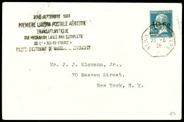 O N°4, Pasteur 10F Sur 1F50 Bleu Surchargé à Bord Du Paquebot 'Ile De France', CENTRAGE PARFAIT, Sur Lettre Avec Griffe  - 1927-1959 Covers & Documents