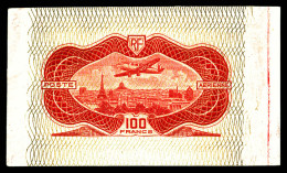 (*) N°15A, 100F Burelé. NON EMIS, épreuve En Rouge Vif, Burelage Olive. R.R.R. SUPERBE (certificat)  Qualité: (*)  Cote: - 1927-1959 Postfris