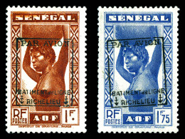 * N°6/7, Timbres Du Sénégal Surchargés, TB (signé Calves/certificat)  Qualité: *  Cote: 1190 Euros - Military Airmail