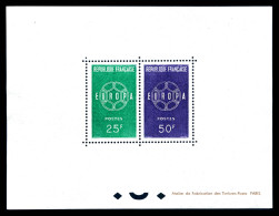 ** N°1218/1219, Paire Europa De 1959, Tirage 20 Exemplaires, SUP. R.R. (certificat)  Qualité: ** - Mint/Hinged